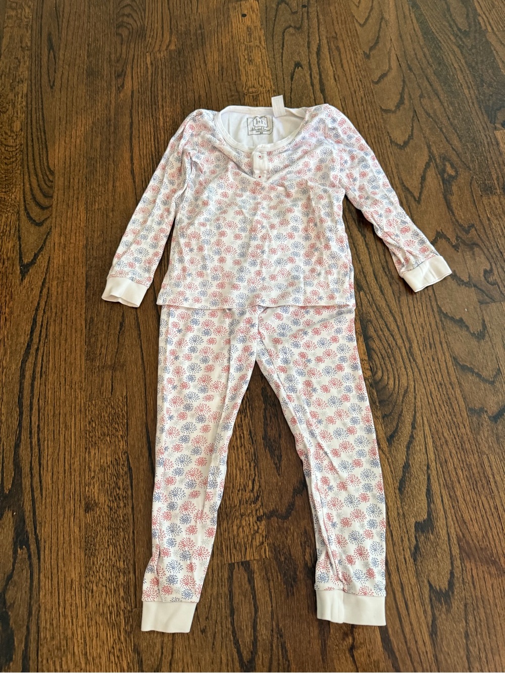 Cozy Floral Long Sleeve Pink & Blue Kids Pajama Set